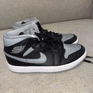 Nike Air Jordan 1 Mid Shadow Particle Grey Black Sz 8 BQ6472-007